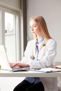Doctor at computer