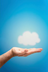 hand holding cloud